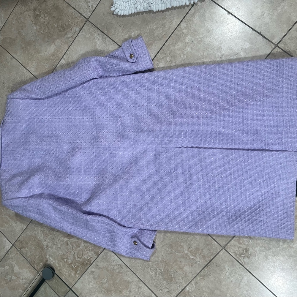 Alice + Olivia Light Purple Double-Breasted Trench Coat - Picture 11 of 13
